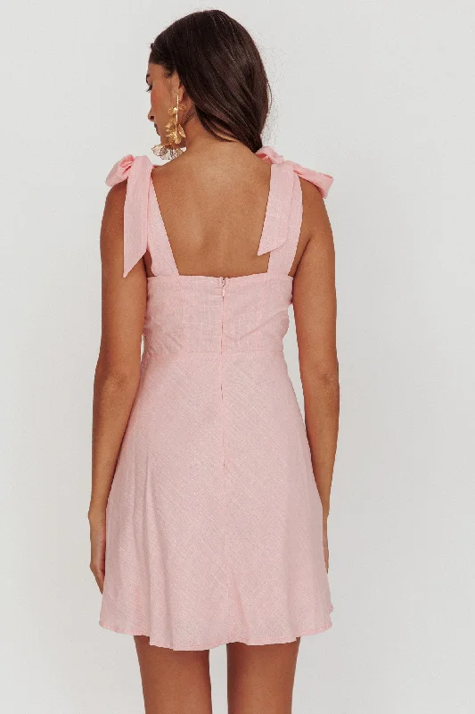 Mykonos Morning Shoulder Mini Dress Baby Pink