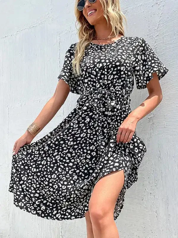 Women’s Black Floral Dress-Women Floral Dress