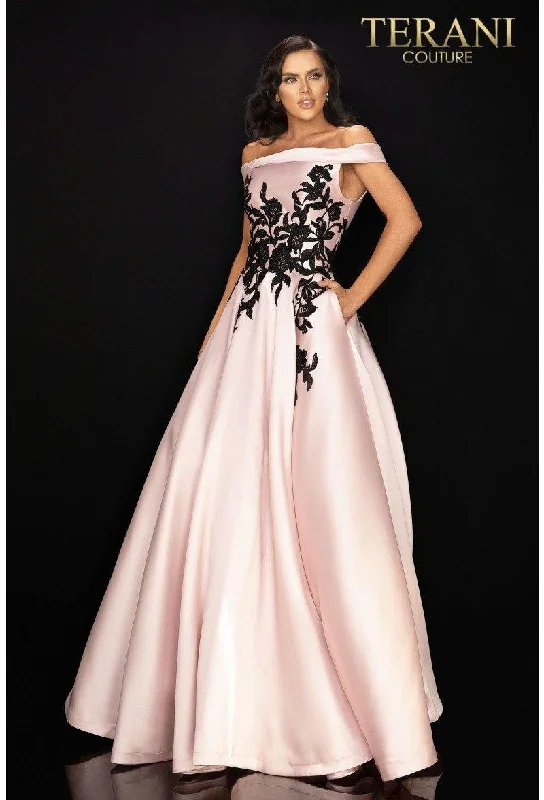 Terani Couture 2011P1229 Long Off Shoulder Prom Dress