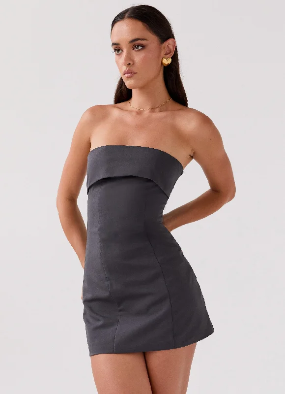 Total Need Mini Dress - Charcoal