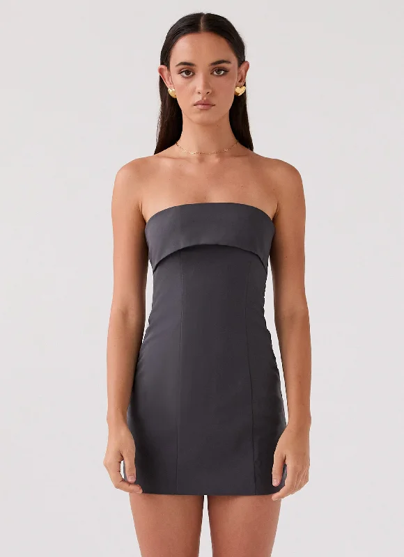 Total Need Mini Dress - Charcoal