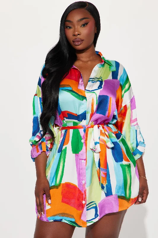 Velma Satin Mini Dress - Multi Color