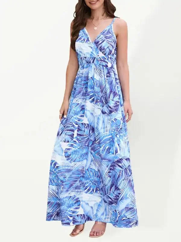 Women’s Floral-print Jacquard Fit & Flare Maxi Dress