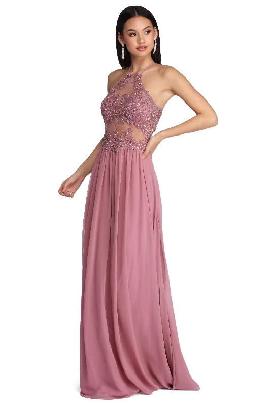 Alessandra Formal Open Back Chiffon Dress