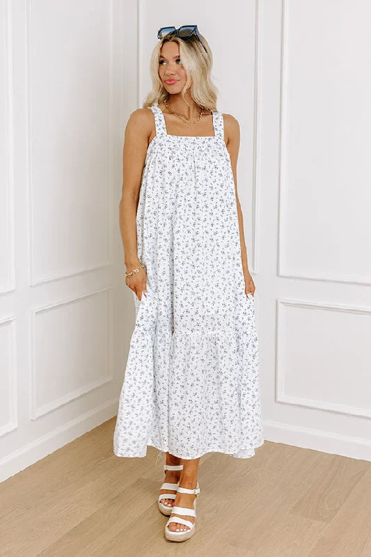 Casual Convo Floral Maxi Dress in White