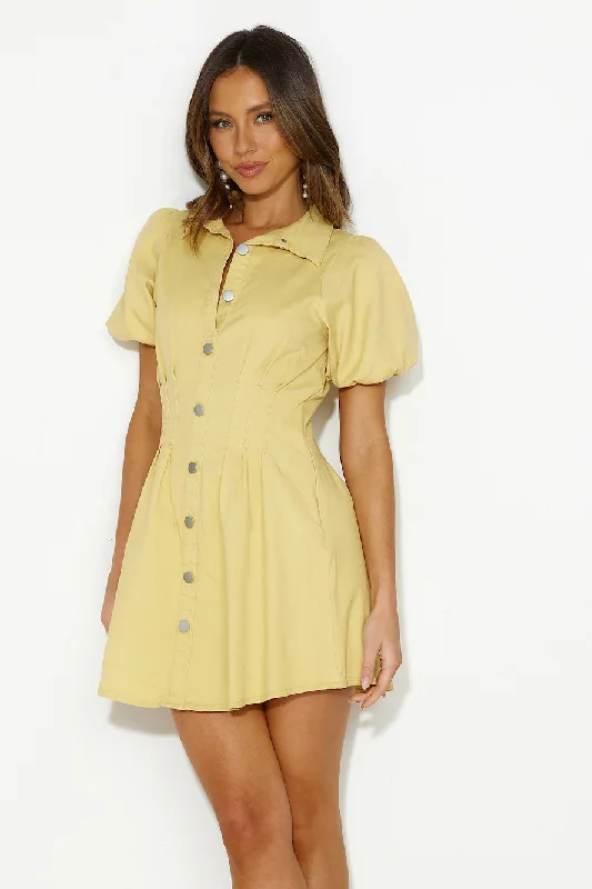 Day Date Mini Dress Yellow