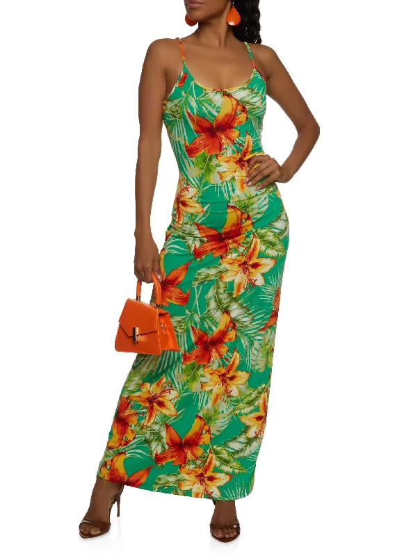 Haute Monde Floral Print Cami Maxi Dress