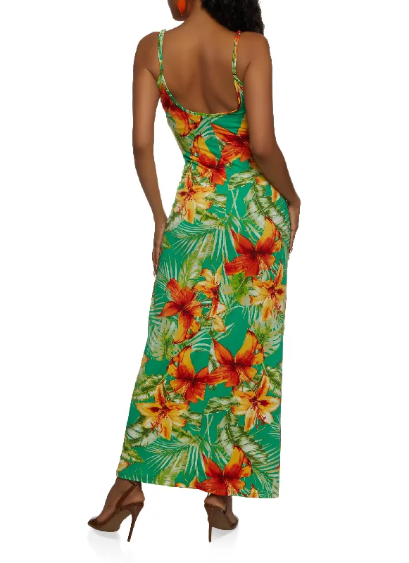 Haute Monde Floral Print Cami Maxi Dress