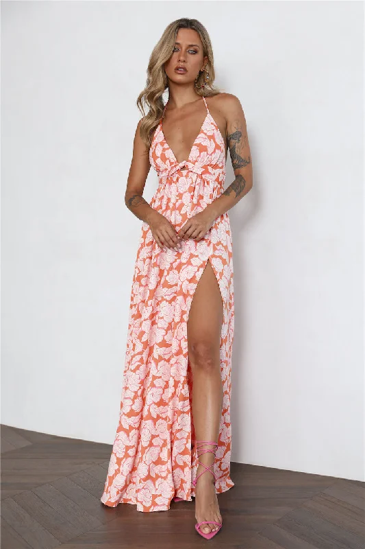 HELLO MOLLY Eternally Evergreen Maxi Dress Orange