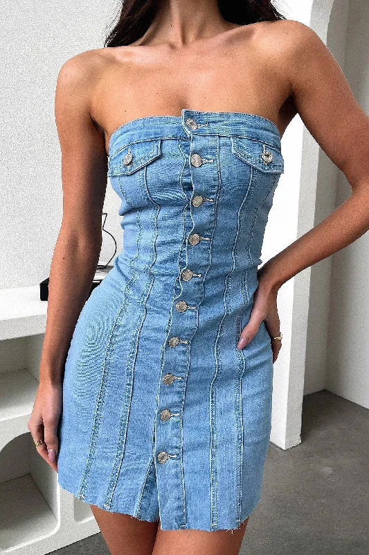 Irena Dress - Blue Denim