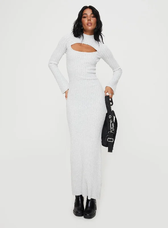 Karia Long Sleeve Maxi Dress Grey