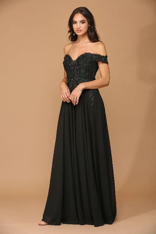 Long Off Shoulder Formal Chiffon Evening Dress Sale