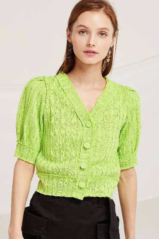 Mackenzie Puff Sleeve Crop Cardigan