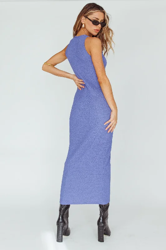 Playa Hermosa Keyhole Midi Dress Blue Violet