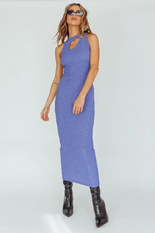 Playa Hermosa Keyhole Midi Dress Blue Violet