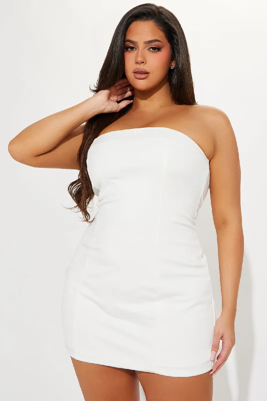 Portia Ponte Mini Dress - White