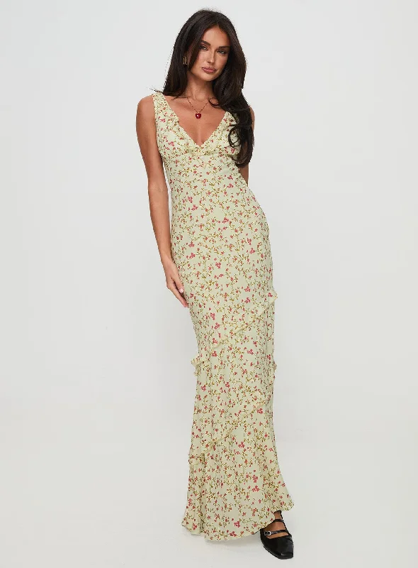 Ridgewood Maxi Dress Beige Floral