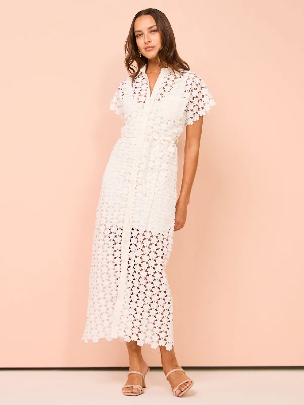 Rumer Capri Long Shirt Dress in White