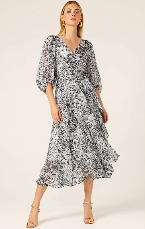 Sacha Drake - Florentine Wrap Dress - Navy White Floral