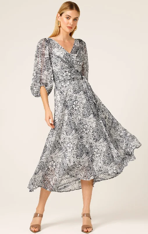 Sacha Drake - Florentine Wrap Dress - Navy White Floral