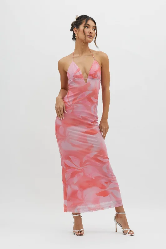 Santa Rosa Ruched Back Maxi Dress Pink