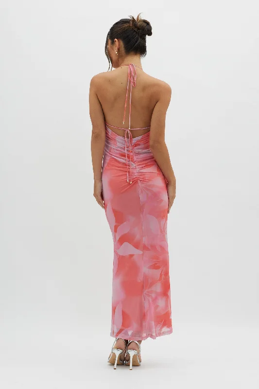 Santa Rosa Ruched Back Maxi Dress Pink