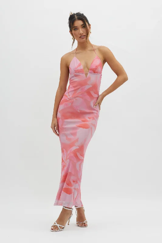 Santa Rosa Ruched Back Maxi Dress Pink