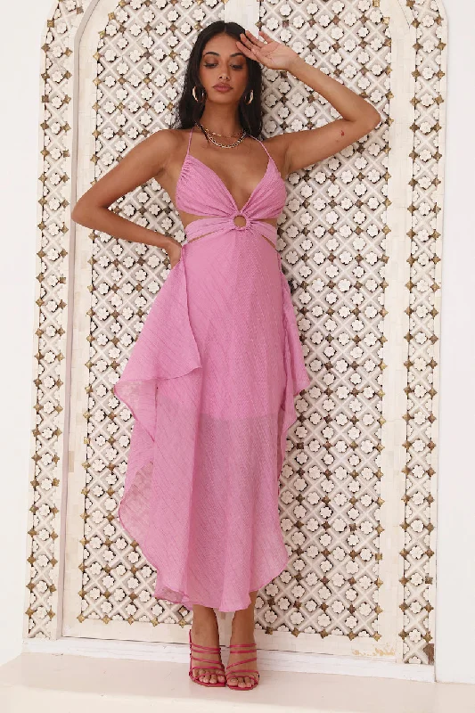 Season To Bloom Maxi Dress Pink