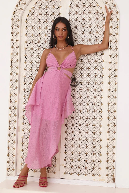 Season To Bloom Maxi Dress Pink