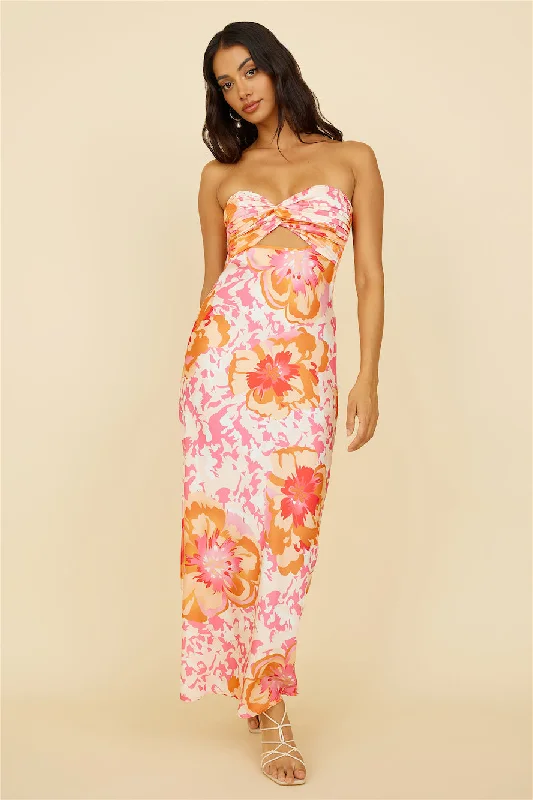 Summer Fairytale Maxi Dress Pink Floral