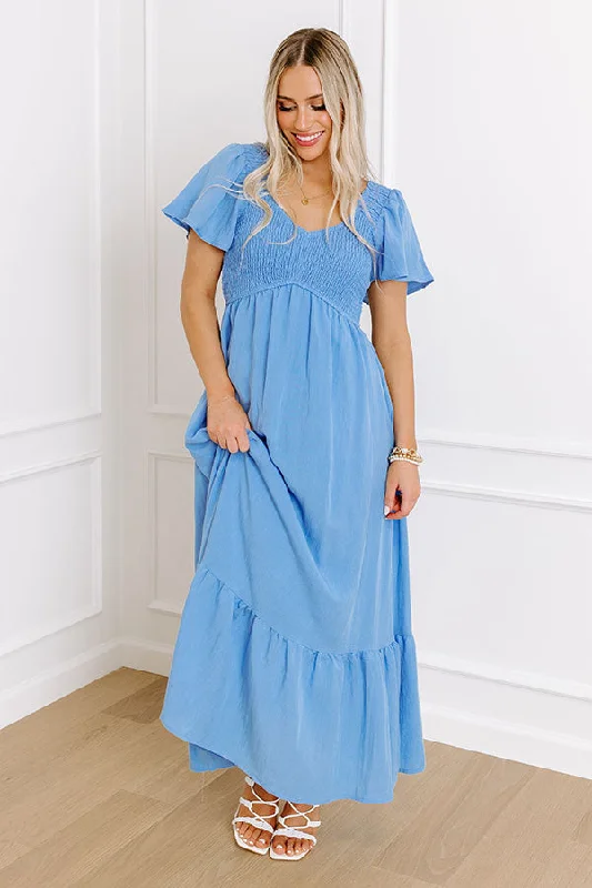 Sunny Smiles Smocked Maxi in Sky Blue