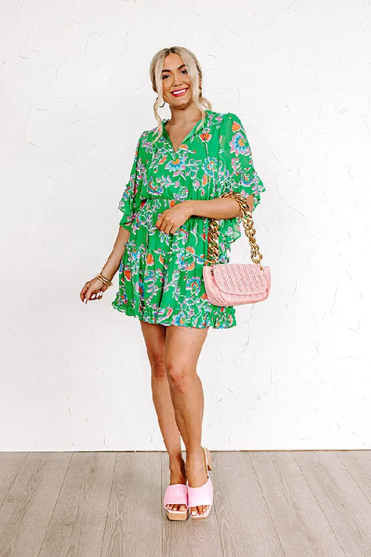 Try Your Luck Dress in Kelly Green