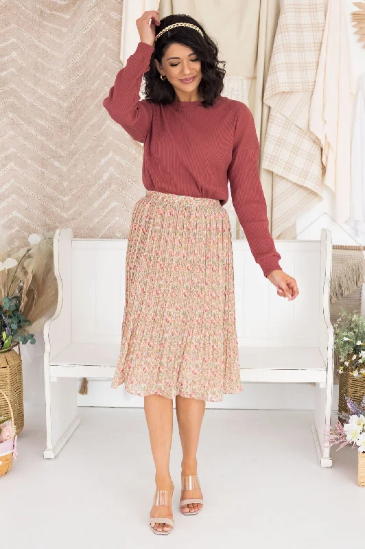 Always Blooming Modest Pleat Skirt