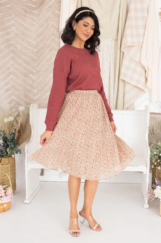 Always Blooming Modest Pleat Skirt