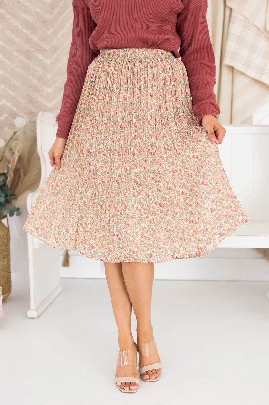 Always Blooming Modest Pleat Skirt