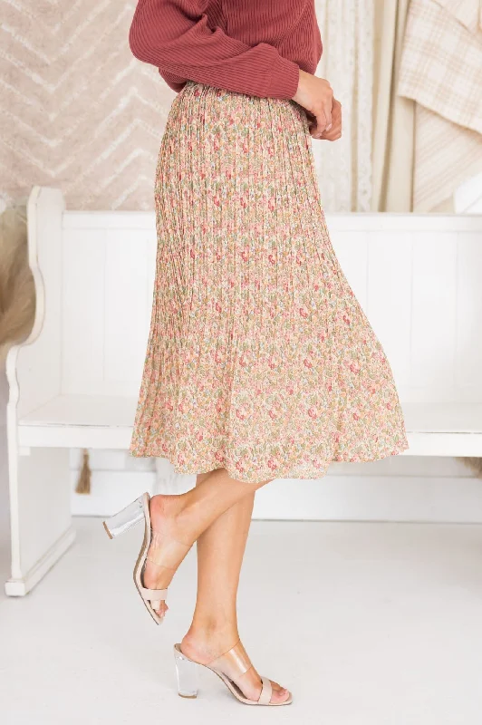 Always Blooming Modest Pleat Skirt