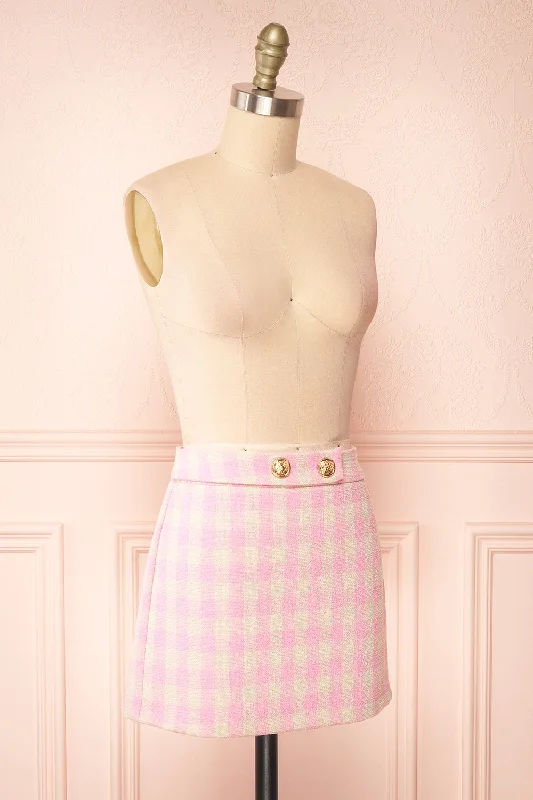 Asif | Pink Tweed Mini Skirt