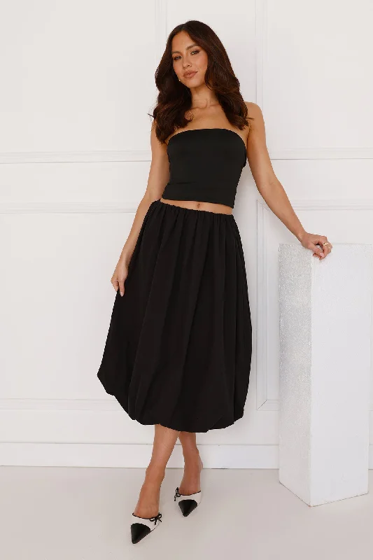 Get The Look Bubble Midi Skirt Black