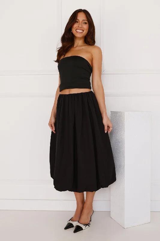 Get The Look Bubble Midi Skirt Black