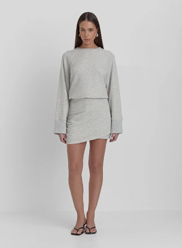 Grey Marl Wrap Front Mini Skirt - Catherine