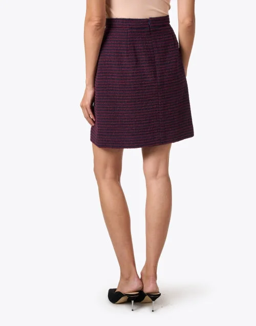 Paloma Navy and Burgundy Striped Skirt