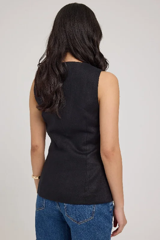 Perfect Stranger Menorca Long Line Vest Black