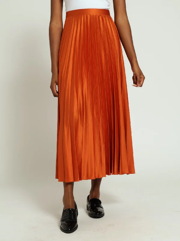 Pleated Skirt - Dark Orange