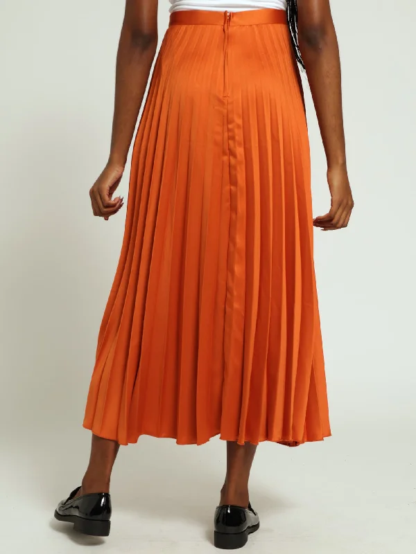 Pleated Skirt - Dark Orange