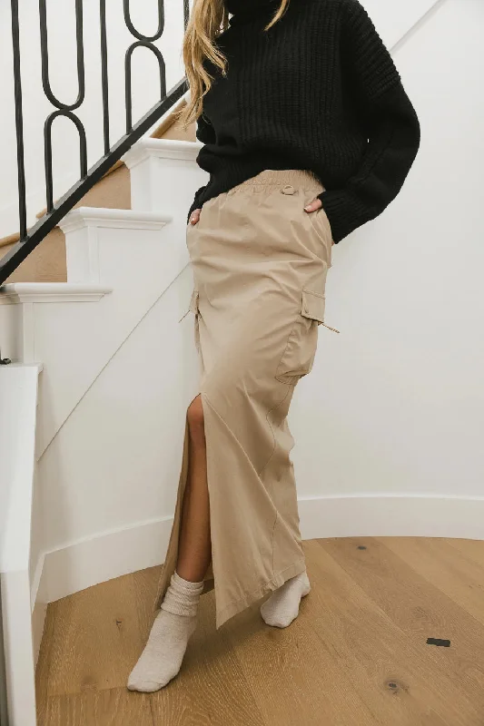 Ellie Cargo Skirt in Taupe