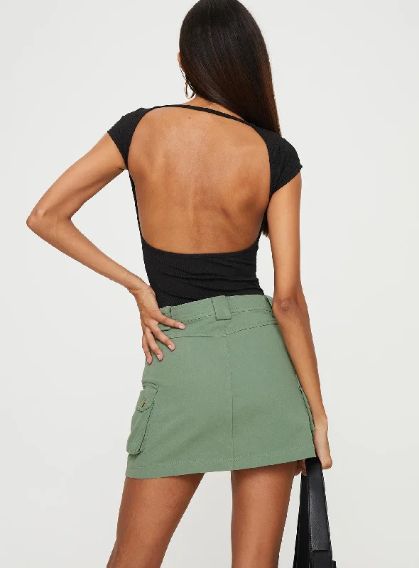 Lydie Cargo Mini Skirt Green