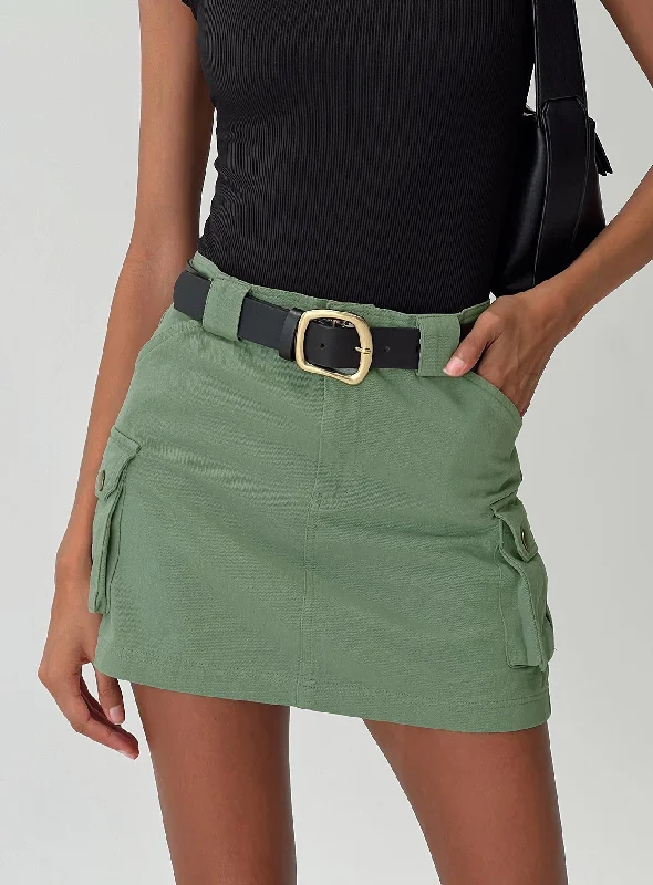 Lydie Cargo Mini Skirt Green