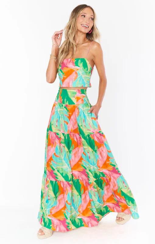 Melody Maxi Skirt ~ Tropics Palm