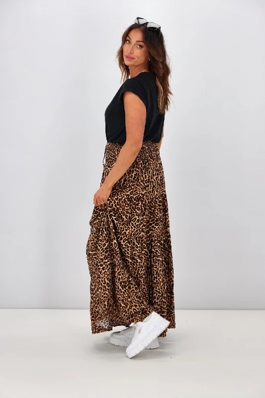 New U Collection Animal Print Maxi Skirt