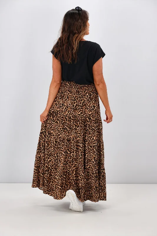 New U Collection Animal Print Maxi Skirt